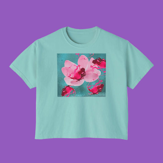 Tee with Floating Roses Design