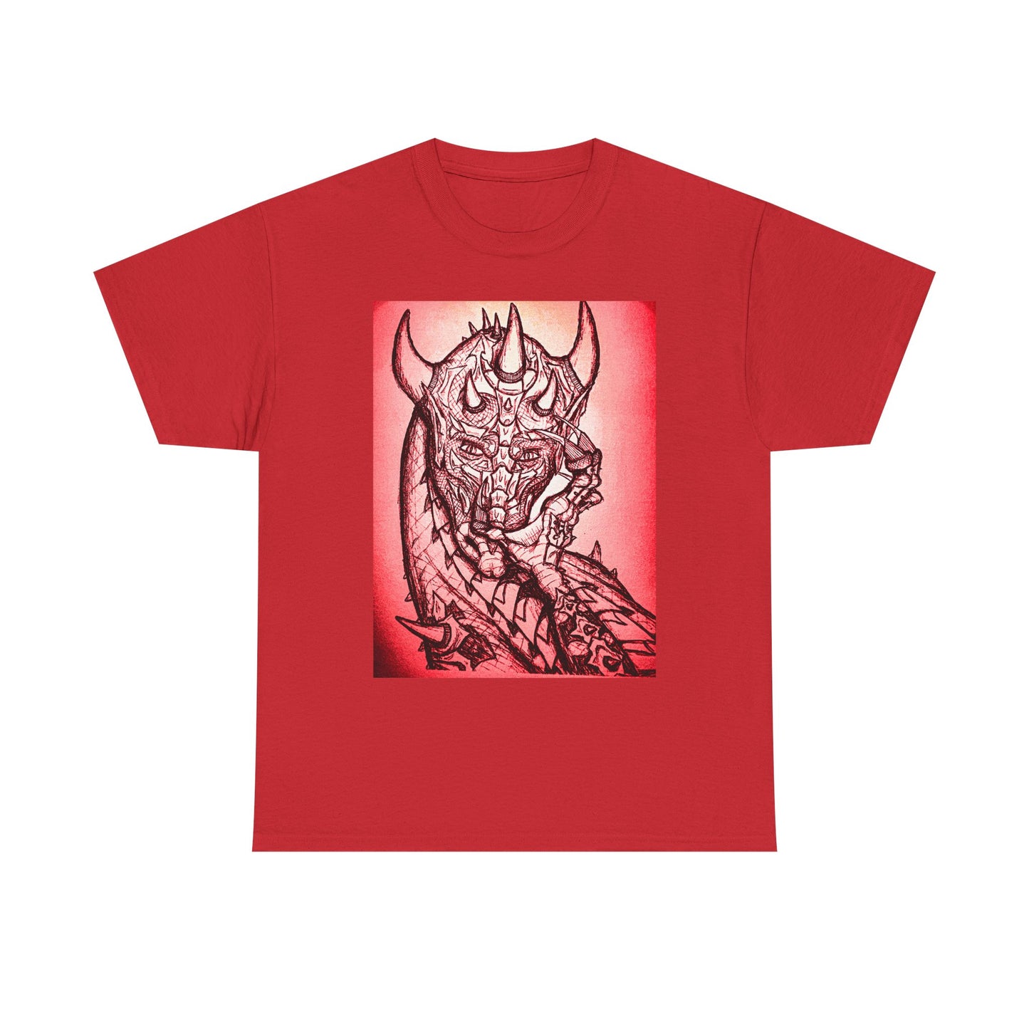 Bold Graphic Tee with Gothic Dragon Design, Unisex Cotton Shirt, Unique Art Tee, Oversized Casual Top, Gift for Art Lovers