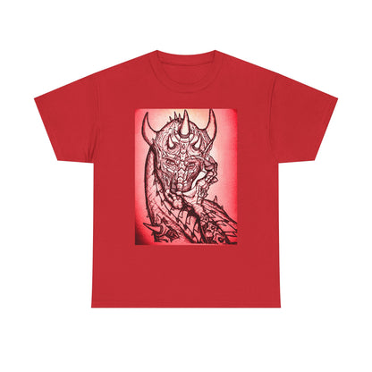 Bold Graphic Tee with Gothic Dragon Design, Unisex Cotton Shirt, Unique Art Tee, Oversized Casual Top, Gift for Art Lovers