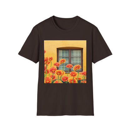 Vibrant Flower Catalina Window Tee - Unisex Softstyle T-Shirt, Floral Graphic Shirt, Spring Fashion, Gift Idea, Art Lover's Top, Summer Outfit