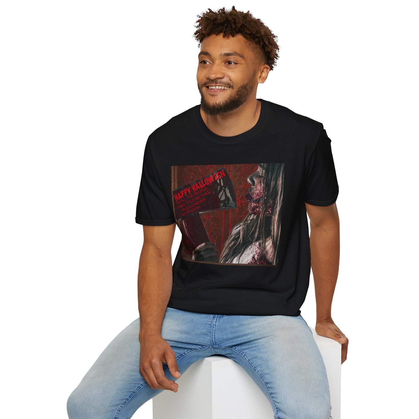 Halloween Horror Movie Axe Girl Unisex T-Shirt, Spooky Gift, Graphic Tee, Halloween Costume, Casual Wear, Men’s & Women’s Tee