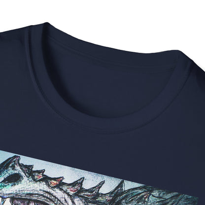 Graphic Dragon Art Unisex T-Shirt, Unique Gift for Ocean Lovers, Summer Vibes, Casual Wear, Perfect for Beach Days, Art Parties