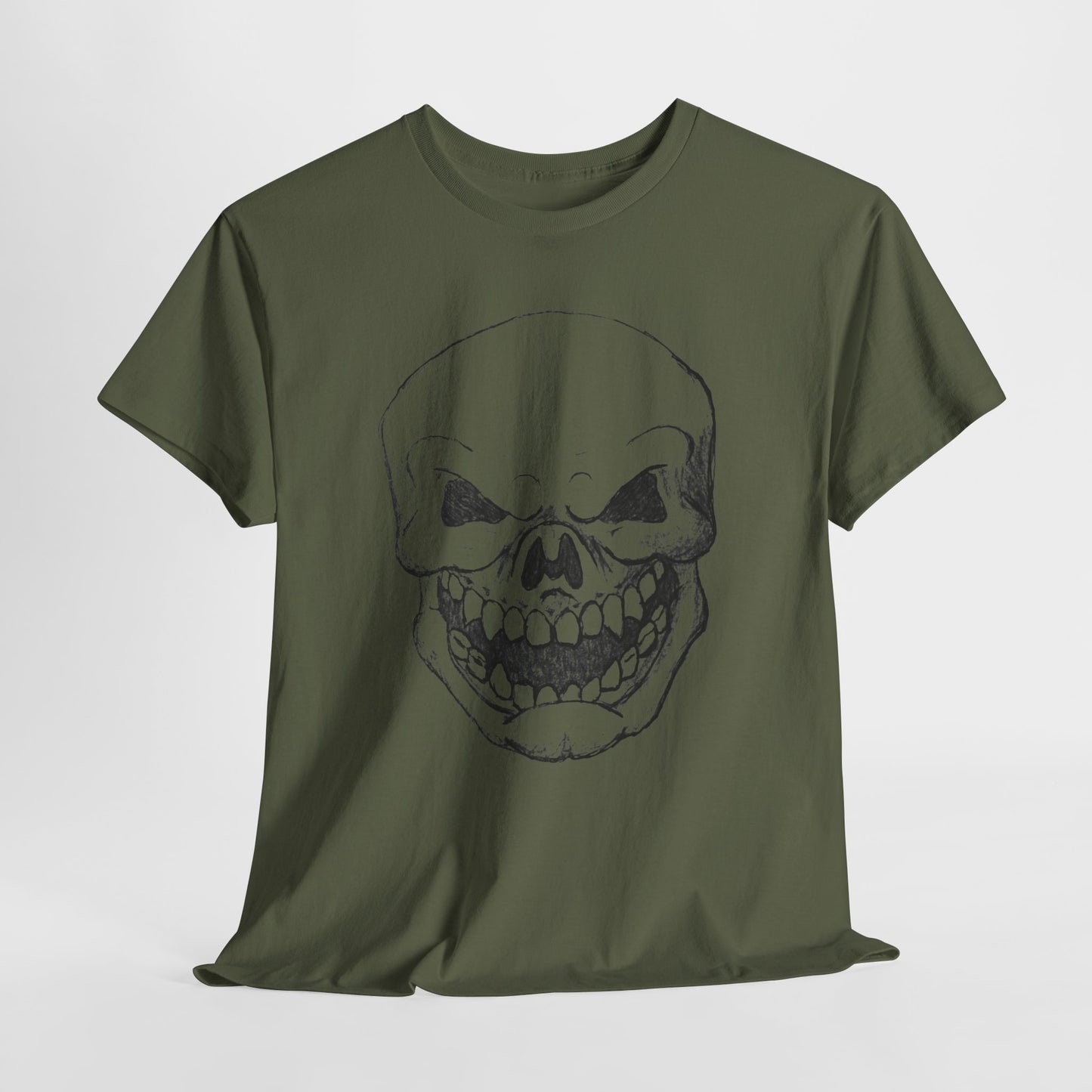 Sketched Skull Tee — Grinning Skull Graphic T-Shirt