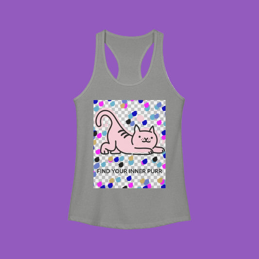 Cat Lover Racerback Tank, Find Your Inner Purr Shirt, Cute Cat Tank Top