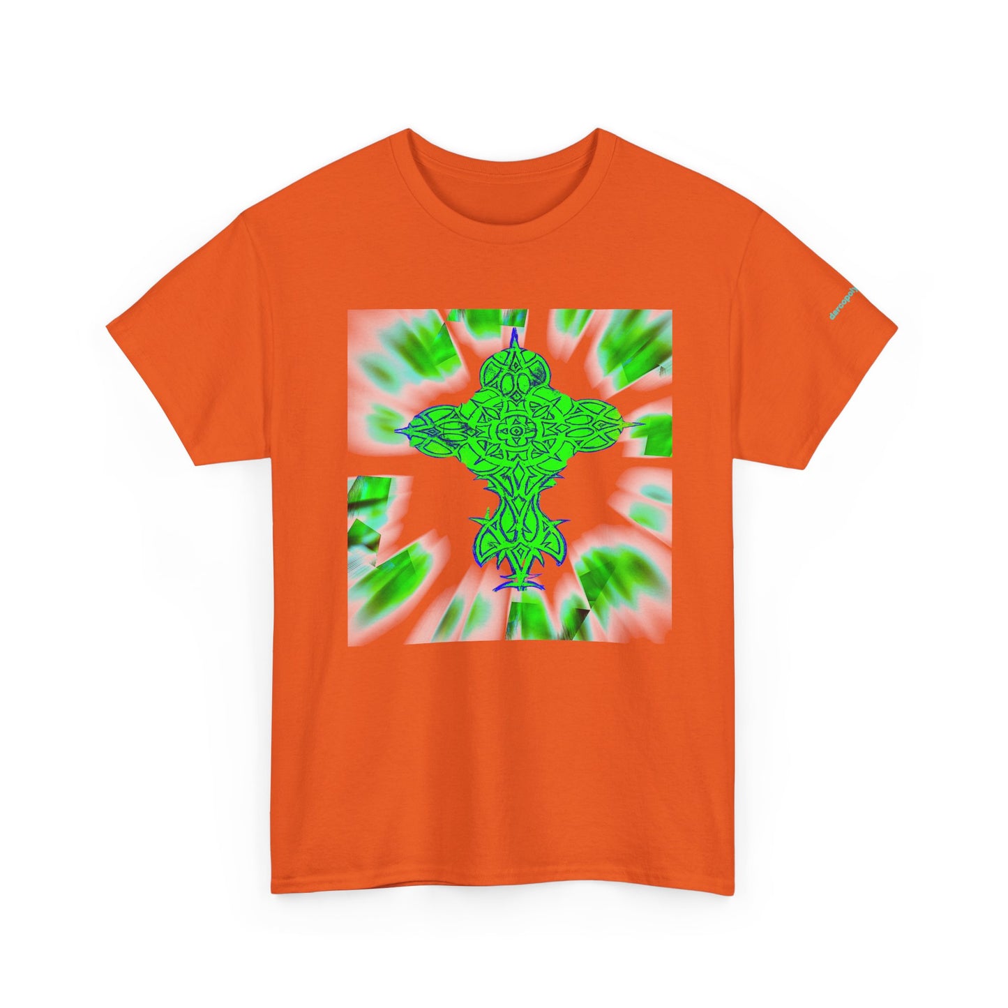 Celtic Green Cross T-Shirt — Vibrant Celtic Knotwork Tee