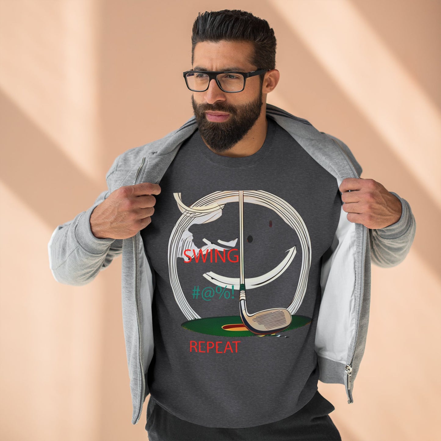 Golf Lover's Swing Unisex Crewneck Sweatshirt: Swing, Repeat, Perfect for Gifts, Sports Enthusiasts, Casual Wear, and Holidays