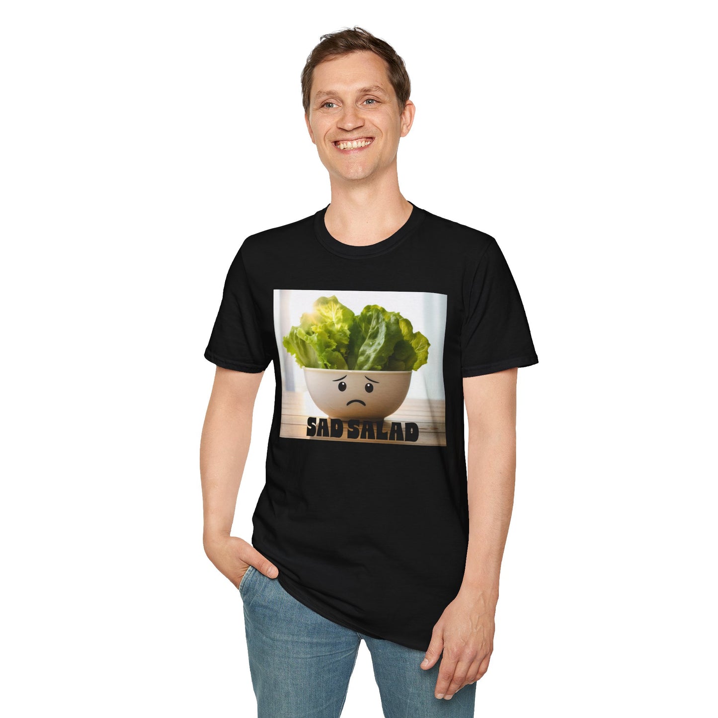 Cute T-Shirt with Sad Salad Face Design