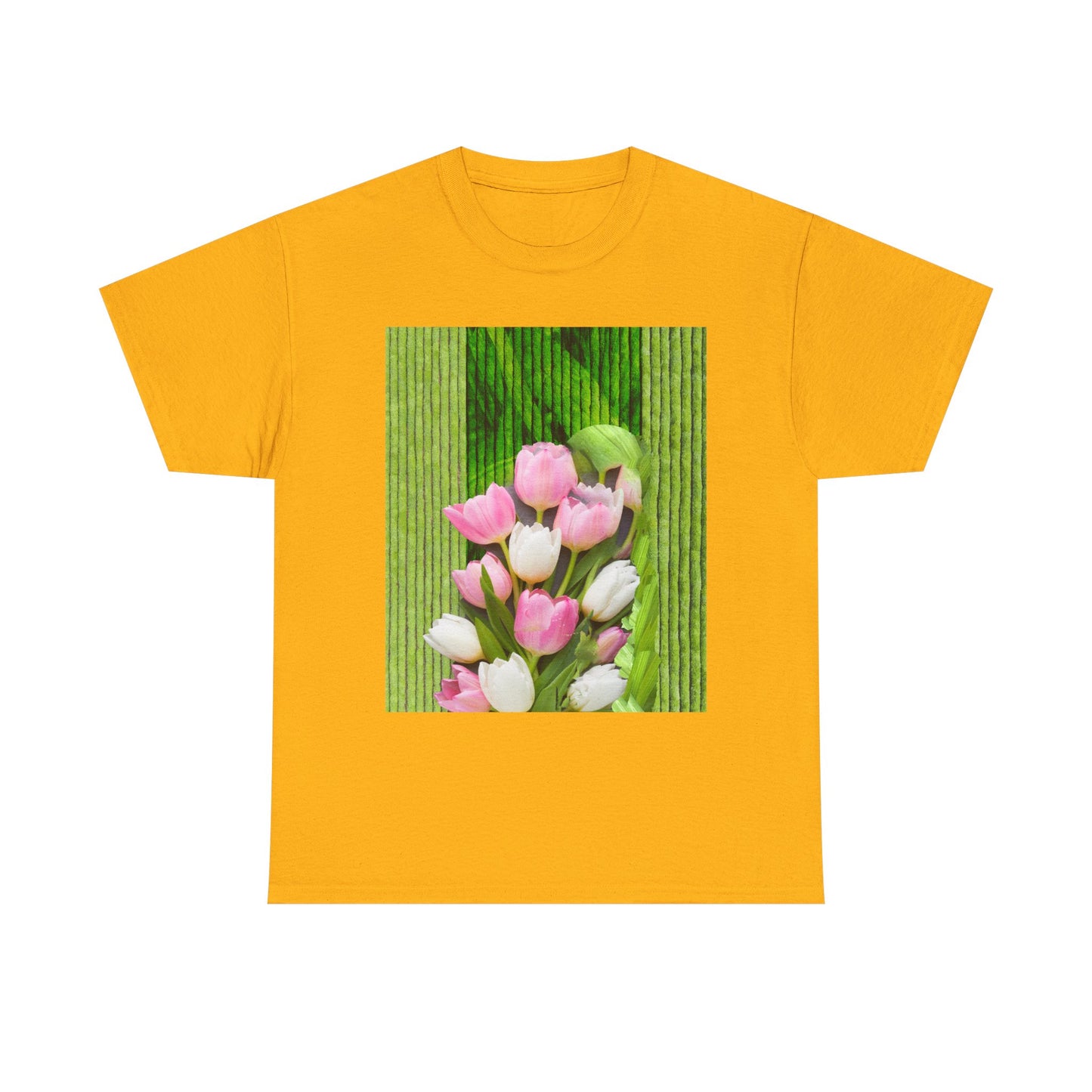 Textured Tulips Unisex Heavy Cotton Tee - Vibrant Spring Blossom T-Shirt, Everyday Wear, Gift for Plant Lovers, Mother's Day Apparel, [...]