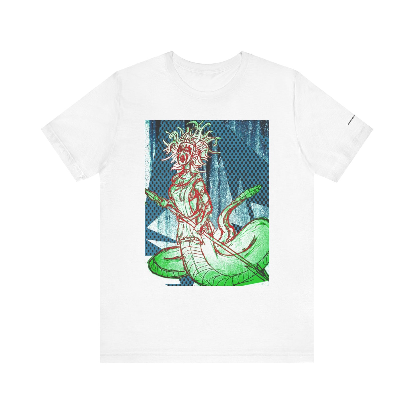 Mythic Serpent Goddess Tee — Neon Medusa Illustration T-Shirt