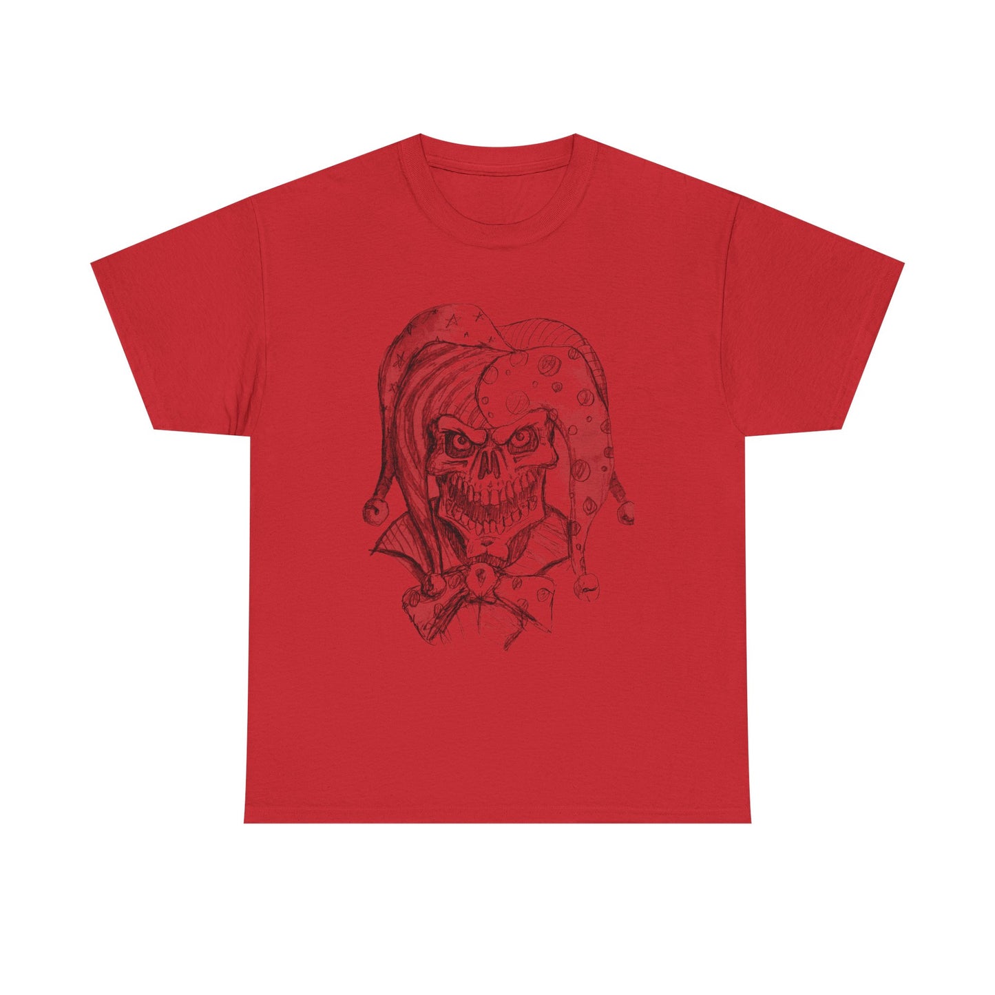 Skull Jester Sketch T-Shirt — Gothic Horror Skull Joker Tee