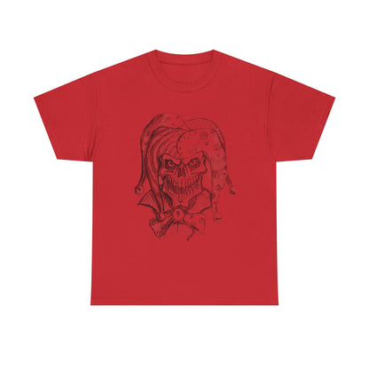 Skull Jester Sketch T-Shirt — Gothic Horror Skull Joker Tee