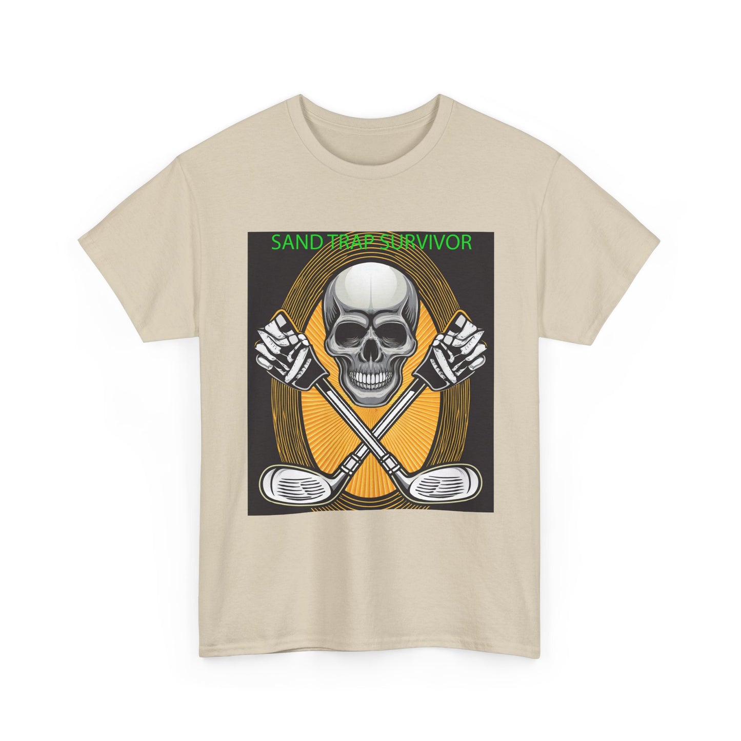 Golf Survivor Skull Tee, Unisex Heavy Cotton T-Shirt, Perfect Gift for Golf Lovers, Sports Apparel, Casual Wear, Skull Design