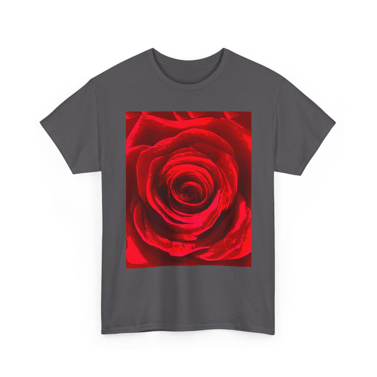 Romantic Rose Unisex Heavy Cotton Tee, Gift for Valentine's Day, Floral Shirt, Casual Wear, Love, Nature Lover Tee