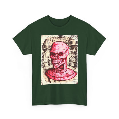 Vibrant Skull Graphic Tee, Unisex Heavy Cotton Shirt, Art Tee, Halloween Apparel, Edgy Casual Wear, Unique Gift