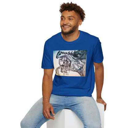 Graphic Dragon Art Unisex T-Shirt, Unique Gift for Ocean Lovers, Summer Vibes, Casual Wear, Perfect for Beach Days, Art Parties