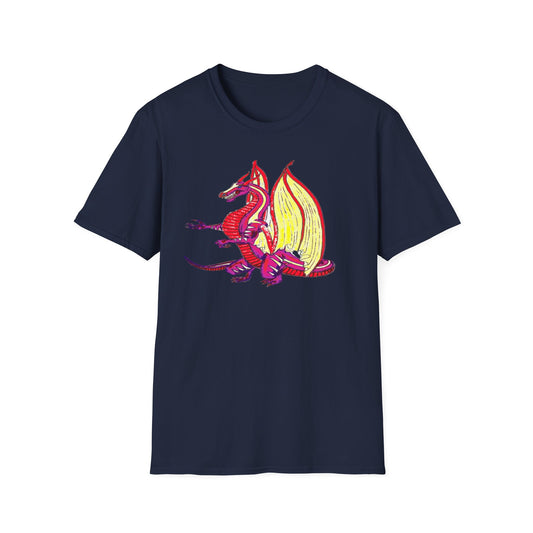 Red Dragon Graphic Unisex T-Shirt, Softstyle Tee, Unique Gift, Casual Wear, Fantasy Lover Apparel, Ideal for Conventions, Birthdays