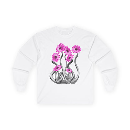 Long Sleeve Tee — Pink Floral Tentacle Garden Graphic