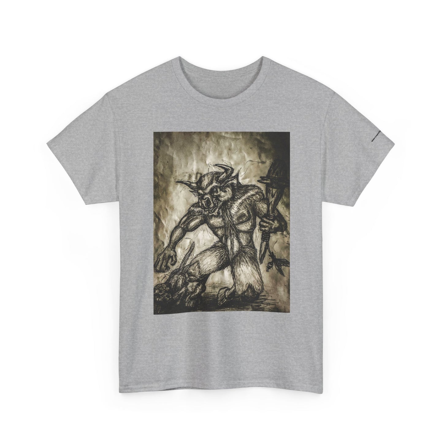 Black and White Mystical  Design Bull andCat Unisex Tee