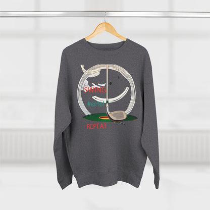 Golf Lover's Swing Unisex Crewneck Sweatshirt: Swing, Repeat, Perfect for Gifts, Sports Enthusiasts, Casual Wear, and Holidays