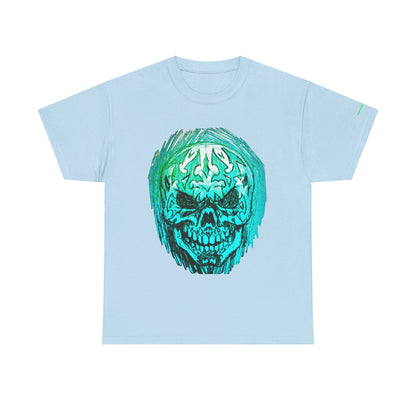 Vibrant Green Skull Graphic Tee - Unisex Heavy Cotton