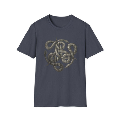 Serpent Design T-Shirt - Unisex Softstyle Apparel for Nature Lovers, Graphic Tee, Casual Wear, Gift for Her/Him, Birthday
