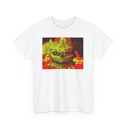 Skull Flame Graphic Tee — Neon Horror Skull T-Shirt