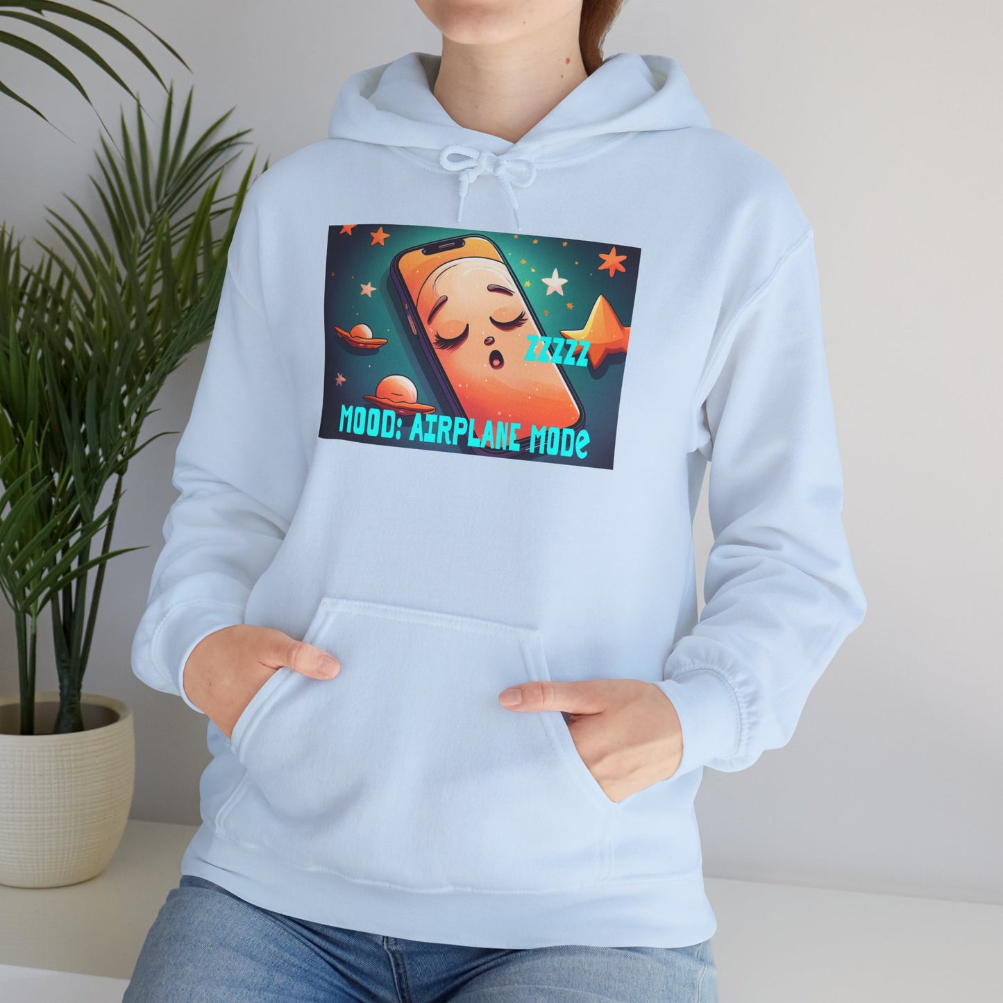 Hooded Sweatshirt - Airplane Mode Mood Sleeping Phone