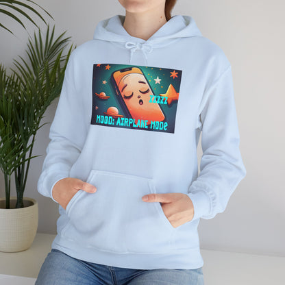 Hooded Sweatshirt - Airplane Mode Mood Sleeping Phone