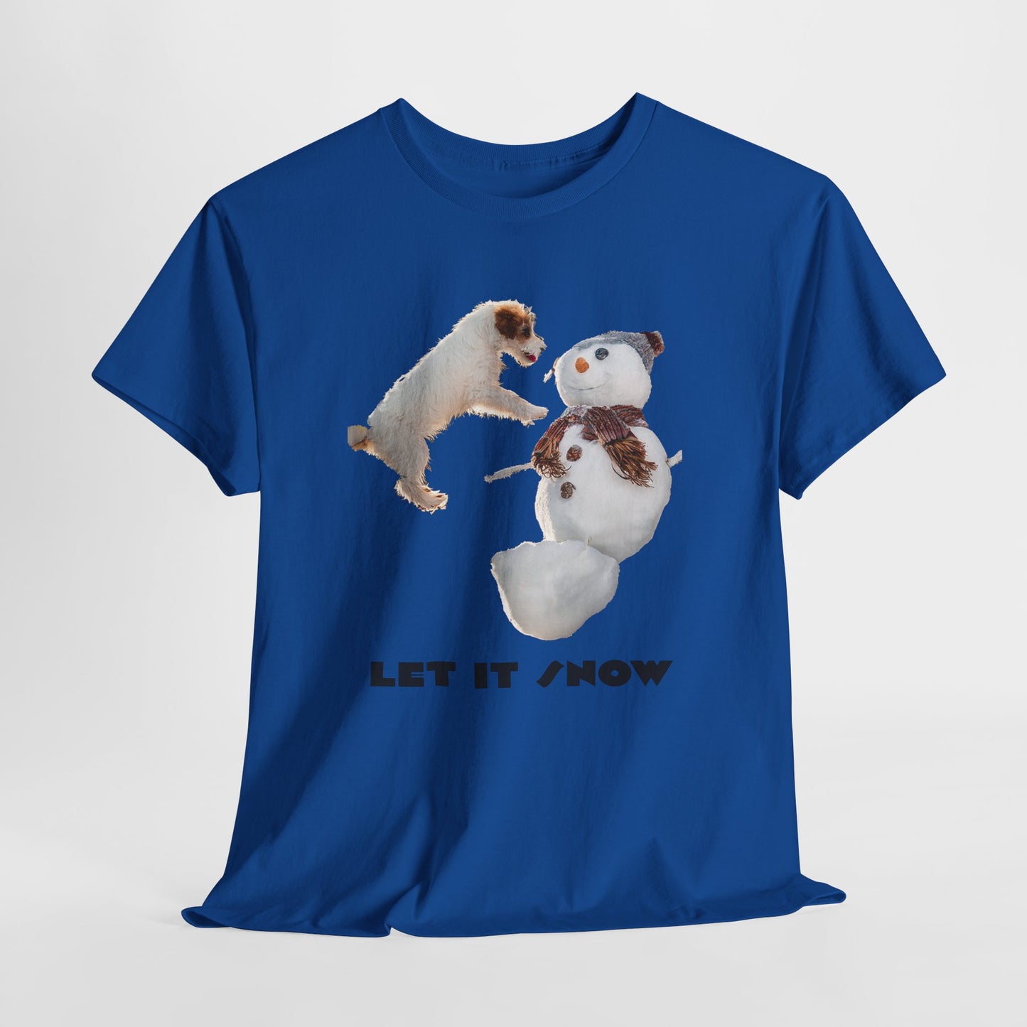 Let It Snow Dog & Snowman Tee — Funny Cute Holiday T-Shirt