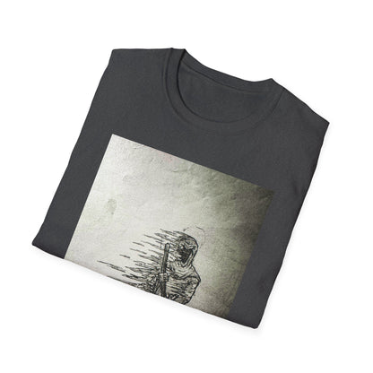 Artistic Grim Reaper Graphic Unisex Softstyle T-Shirt, Cool Gift for Nature Lovers, Casual Wear, Eco-Friendly Fashion, Birthday Gift, Summer Outfit