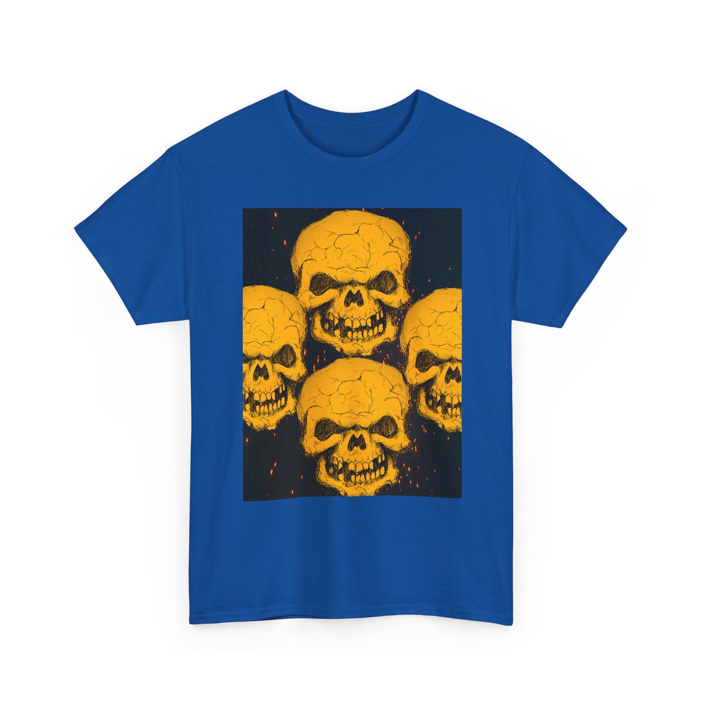 Halloween Skull  Graphic Tee, Unisex Heavy Cotton Tee, Graphic T-Shirt, Casual Wear, Unique Halloween Style, Perfect for Parties