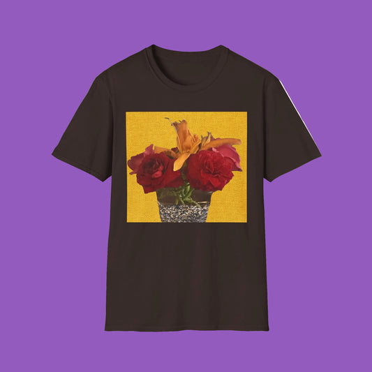 Vibrant Red Floral T-Shirt for Nature Lovers, Unisex Tee