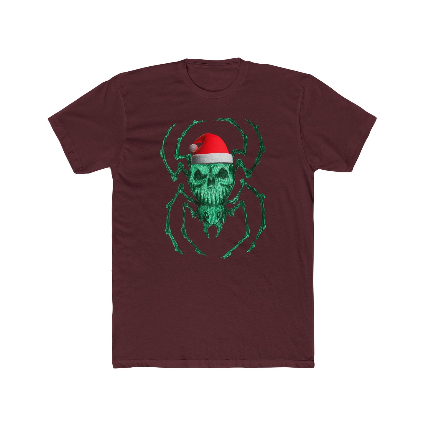 Skull Spider Tee — Festive Santa Hat Christmas Tee