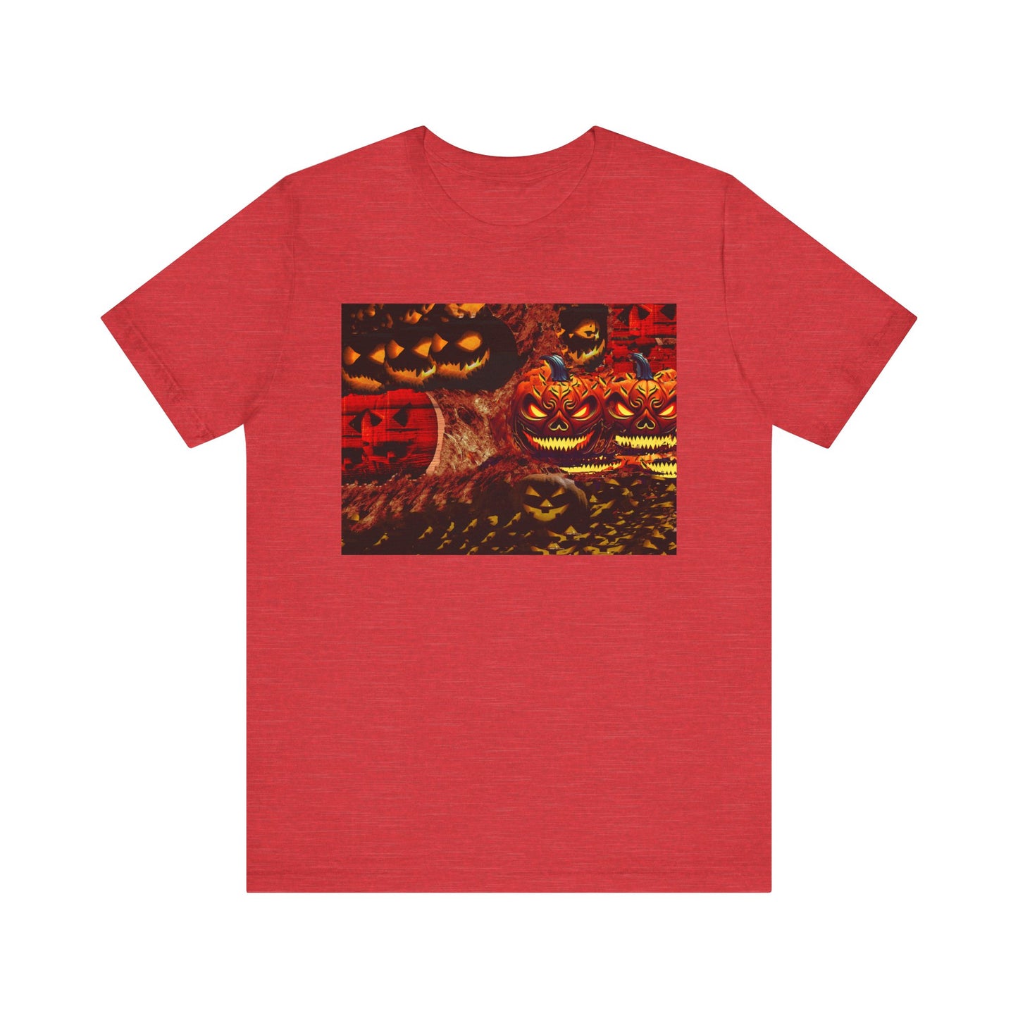 Halloween Distorted Pumpkin Graphic Tee, Unisex T-Shirt for Autumn, Spooky Season Top, Halloween Costume Idea, Men's & Women's Casual Wear