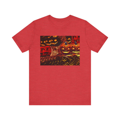 Halloween Distorted Pumpkin Graphic Tee, Unisex T-Shirt for Autumn, Spooky Season Top, Halloween Costume Idea, Men's & Women's Casual Wear