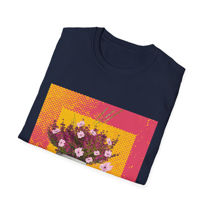 Floral Bouquet Textured Unisex Softstyle T-Shirt, Casual Tee, Gift for Garden Lovers, Spring Fashion, Housewarming Gift, Floral Art