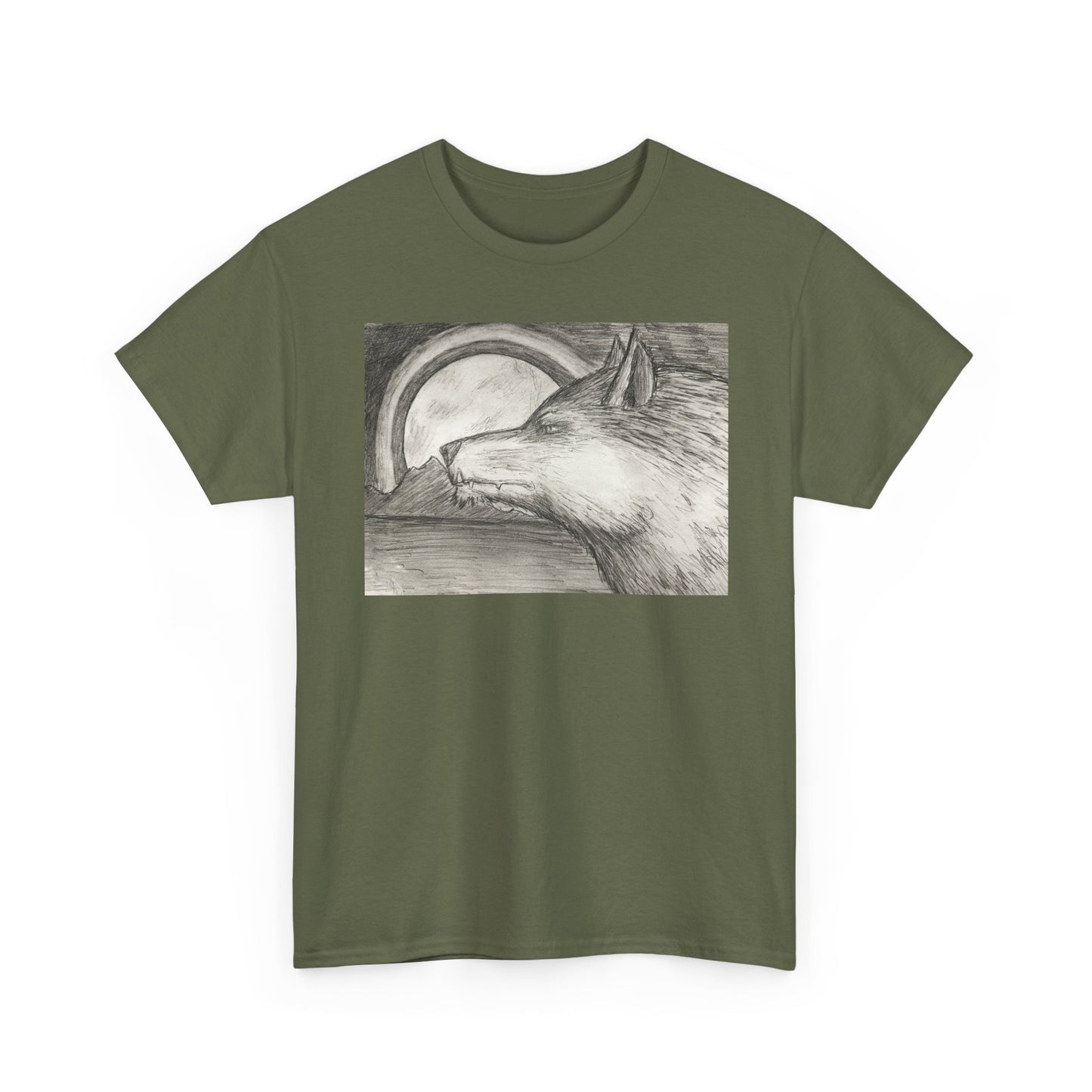 Wolf Art Unisex Heavy Cotton Tee, Nature Lover Shirt, Wildlife T-Shirt, Gift for Outdoorsy Friends, Animal Lover Apparel