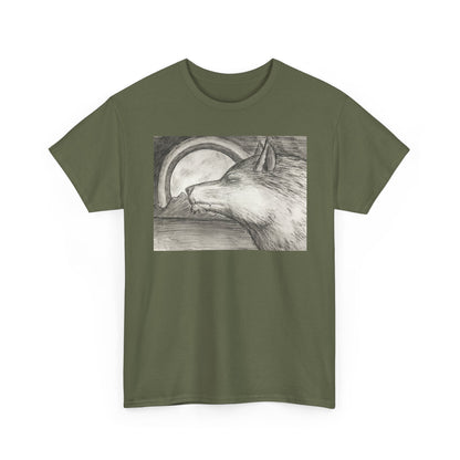 Wolf Art Unisex Heavy Cotton Tee, Nature Lover Shirt, Wildlife T-Shirt, Gift for Outdoorsy Friends, Animal Lover Apparel