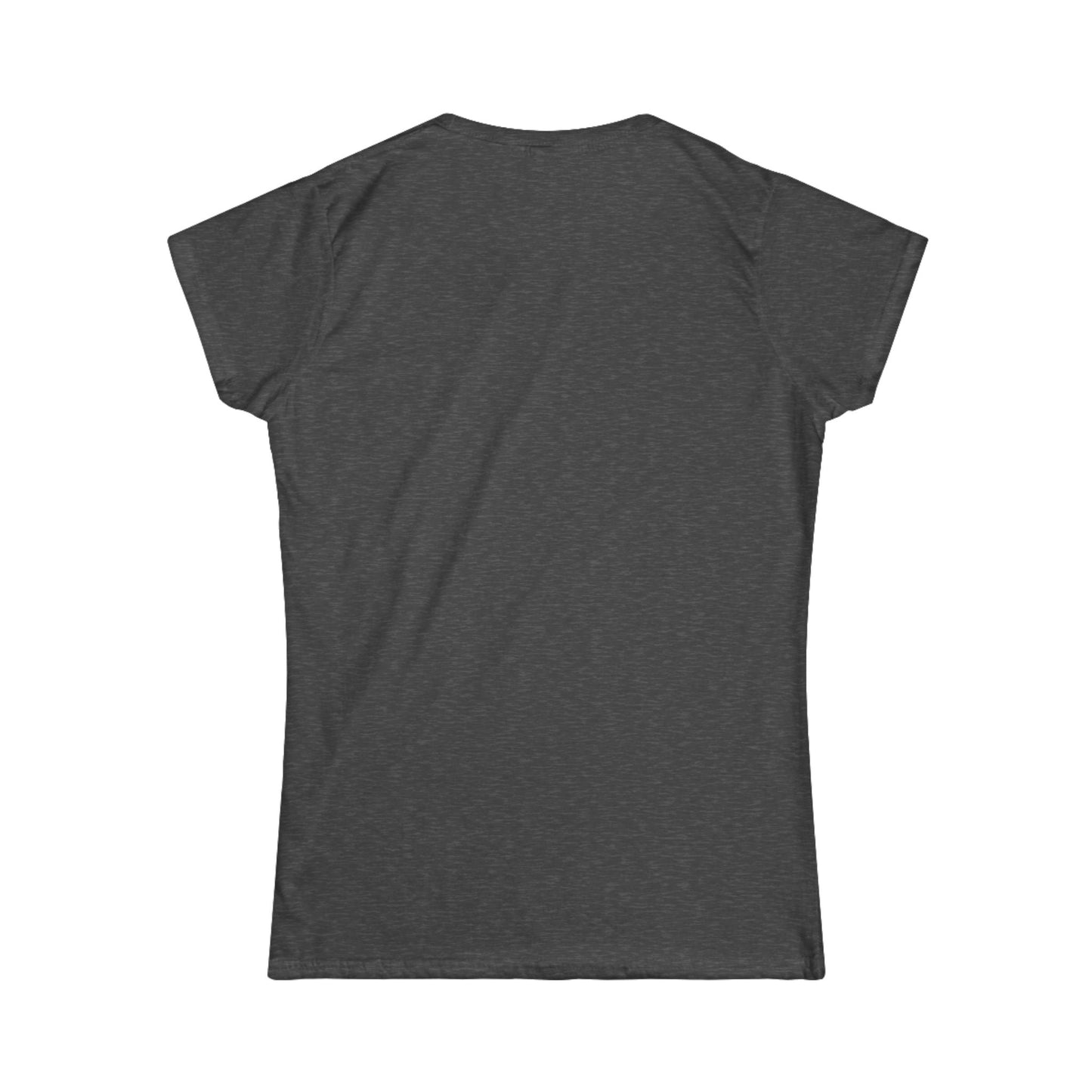 Playful tabby reaches for pink moon Women's Softstyle Tee