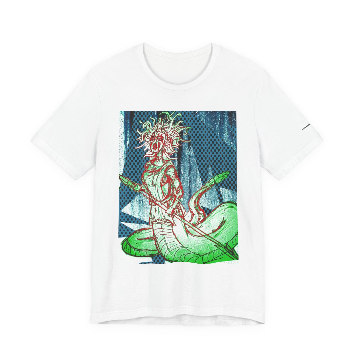 Mythic Serpent Goddess Tee — Neon Medusa Illustration T-Shirt