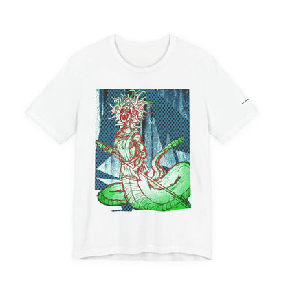 Mythic Serpent Goddess Tee — Neon Medusa Illustration T-Shirt