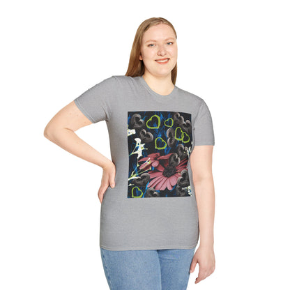 Floral Heart Unisex T-Shirt, Soft Cotton Tee, Casual Wear, Gift for Her/Him, Trendy Graphic Tee, Stylish Everyday Shirt