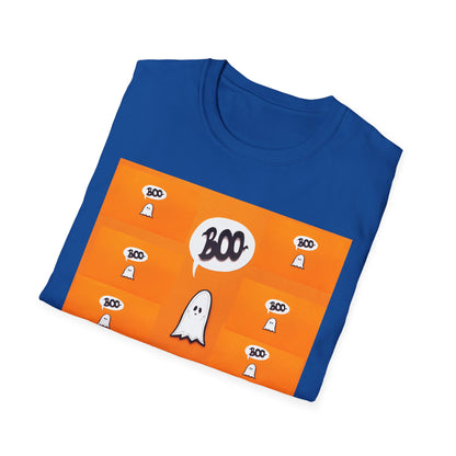 Halloween Ghost 'Boo' Unisex T-Shirt | Spooky Vibes, Costume, Fall Festivities, Trick-or-Treat, Fun Graphic Tee