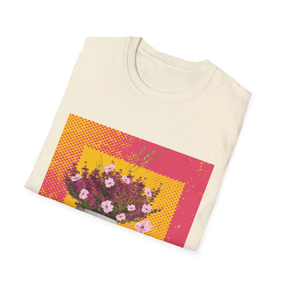 Floral Bouquet Textured Unisex Softstyle T-Shirt, Casual Tee, Gift for Garden Lovers, Spring Fashion, Housewarming Gift, Floral Art