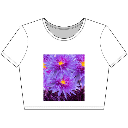 Purple flowers bloomWomen’s Poly-Cotton Crop Tee