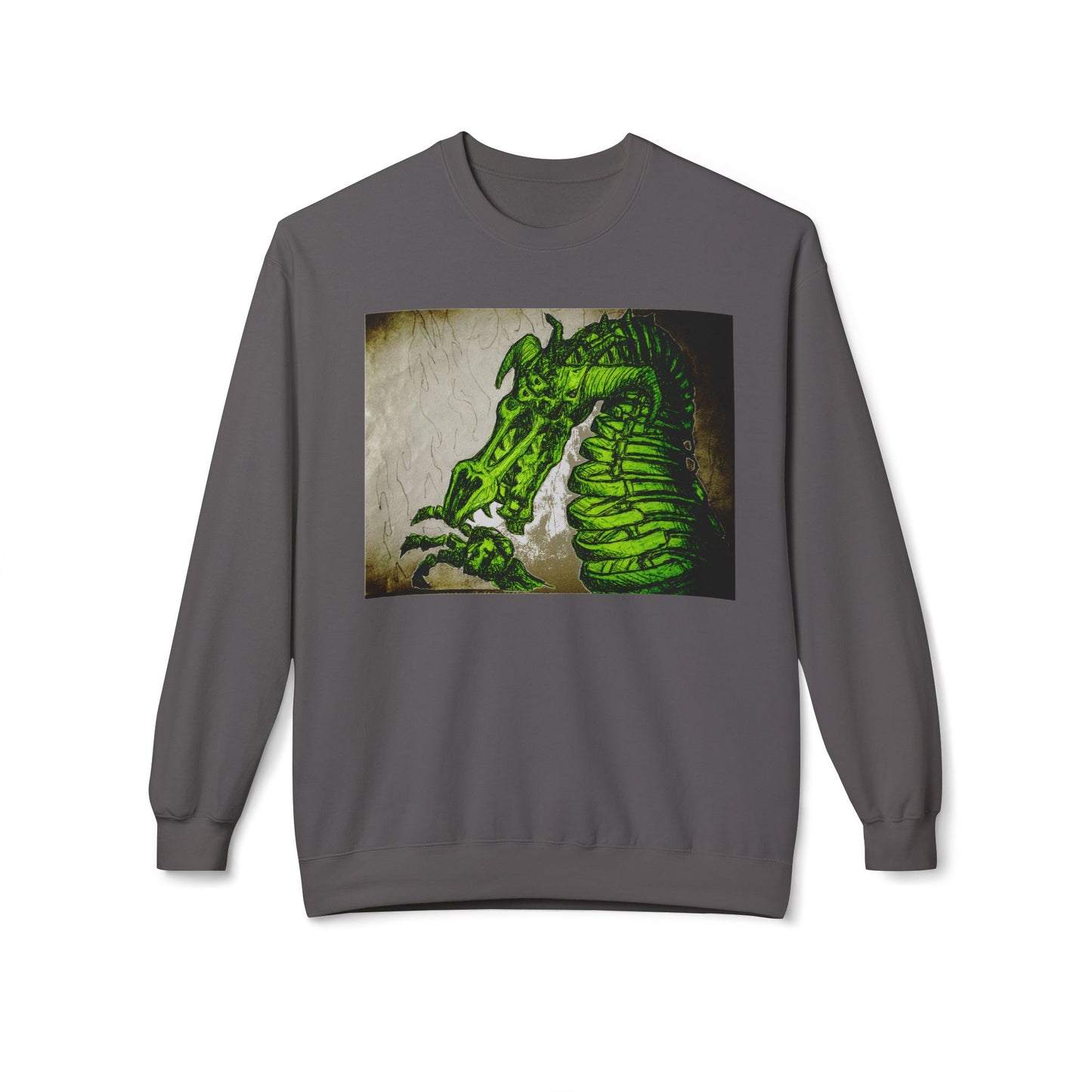 Vintage Green Dragon Unisex Midweight Softstyle Fleece Crewneck Sweatshirt