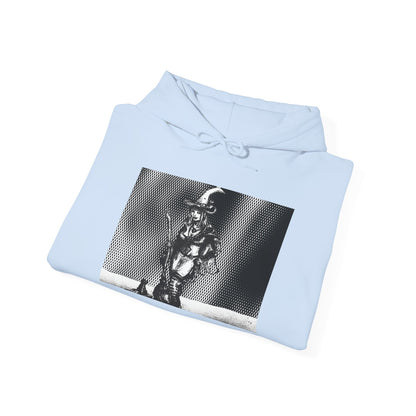 Witch Hoodie with Black Cat and Broom - Unisex