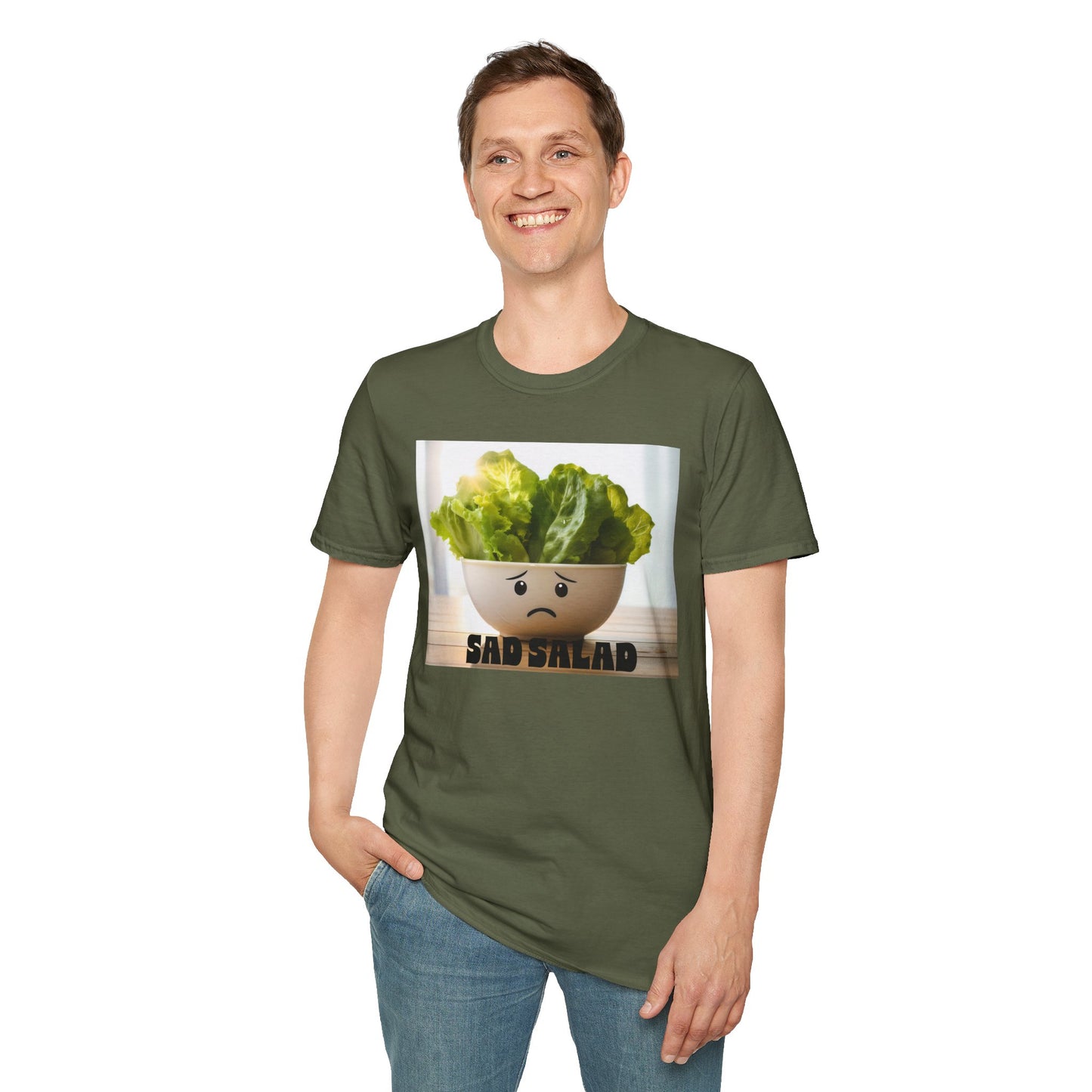 Cute T-Shirt with Sad Salad Face Design