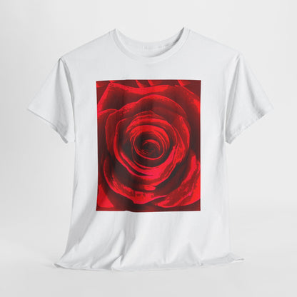Romantic Rose Unisex Heavy Cotton Tee, Gift for Valentine's Day, Floral Shirt, Casual Wear, Love, Nature Lover Tee