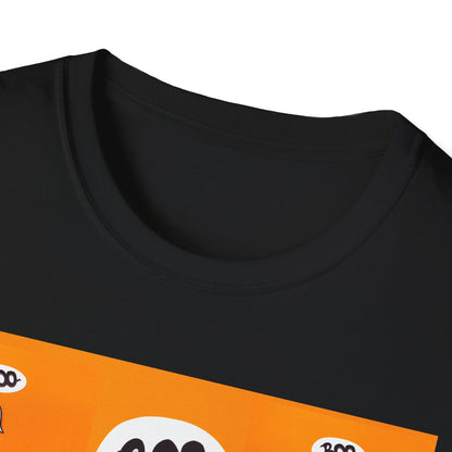 Halloween Ghost 'Boo' Unisex T-Shirt | Spooky Vibes, Costume, Fall Festivities, Trick-or-Treat, Fun Graphic Tee